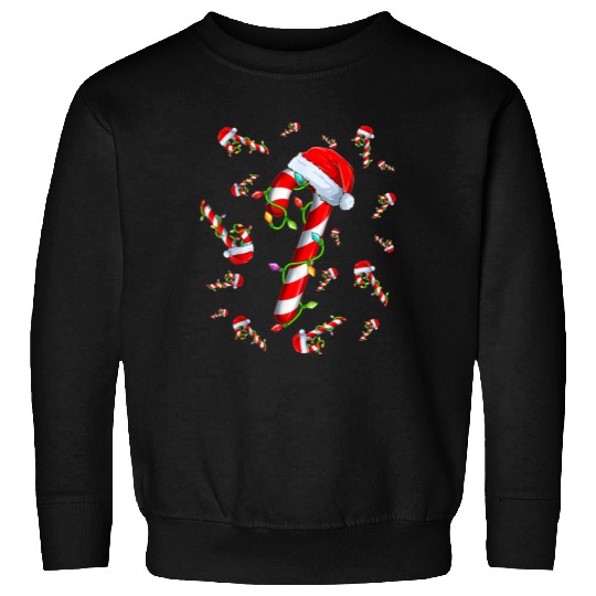 Candy Cane Merry and Bright Red and White Candy Sweatshirts