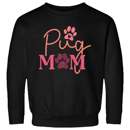 Pug Mom Sweatshirts Dog Lover Valentines Day For Dog Mom