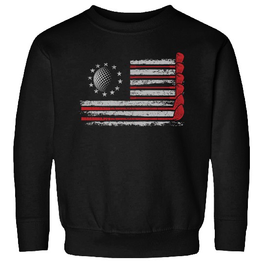Patriotic American Golfer USA Flag Golf Club Golf Sweatshirts