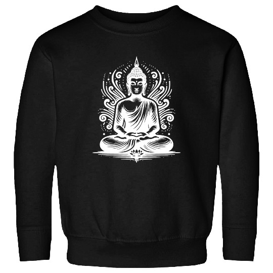 Energy Flow Yoga Flowers Buddha Tattoo Style Sweatshirts