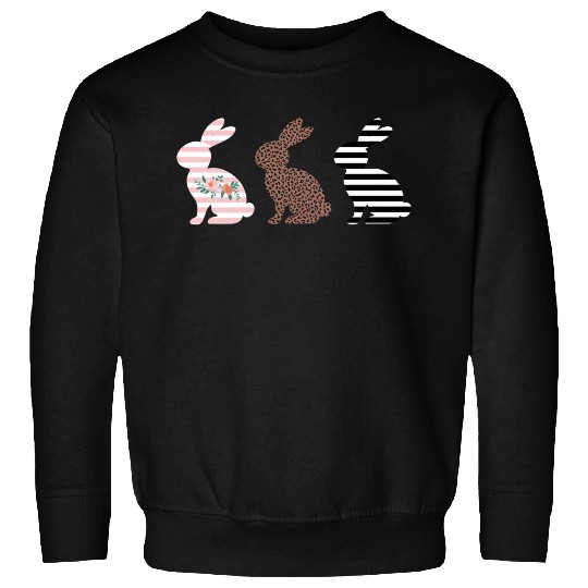 Happy Easter Cute Easter Leopard Bunny Rabbit Sweatshirts