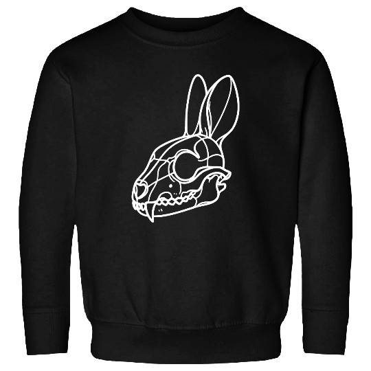 Minimalistic Vector Rabbit Skull Kids Drawing Sweatshirts