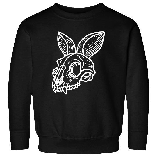 Minimalistic Vector Rabbit Skull Kids Drawing Sweatshirts