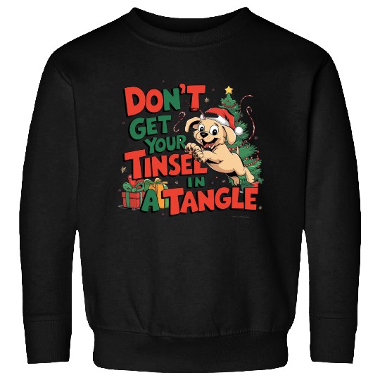 Puppy Tinsel in a Tangle Sweatshirts