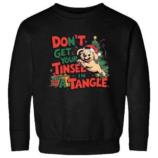 Puppy Tinsel in a Tangle Sweatshirts