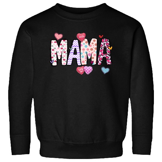 Mama Heart Glitter, Valentines, Valentines Day Sweatshirts