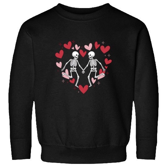 Coquette Valentine Dancing Skeleton Sweatshirts