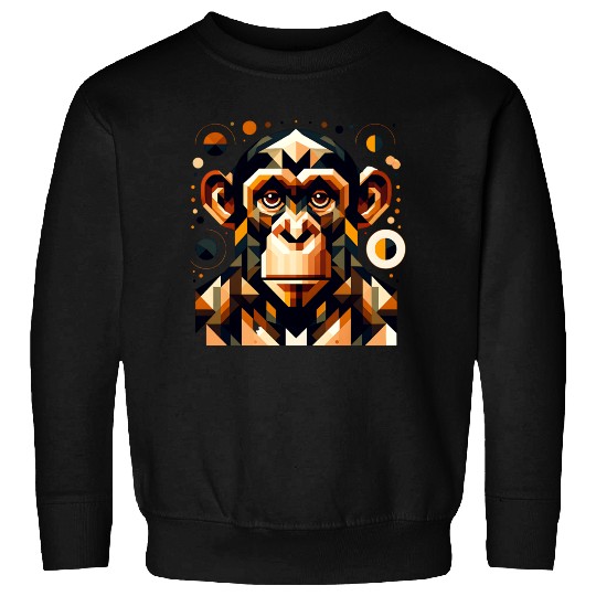 geometric abstract chimpanzee art design Sweatshirts
