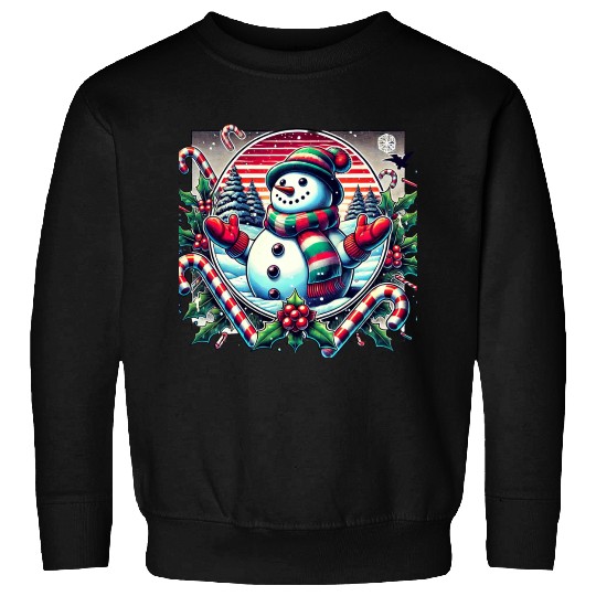 80s Christmas Snowman Delight Sweatshirts
