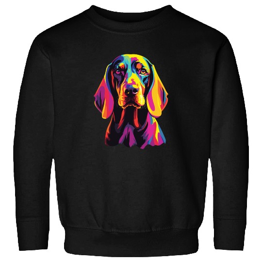 Watercolor Colorful Black And Tan Coonhound Sweatshirts
