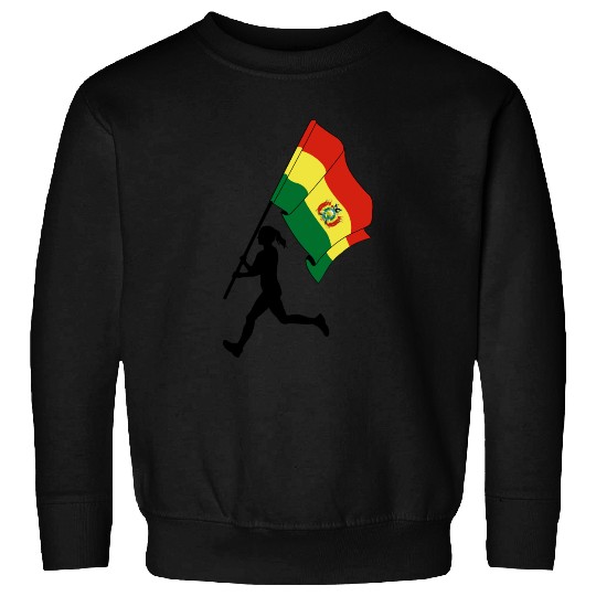 Flag Bolivia woman running Sweatshirts