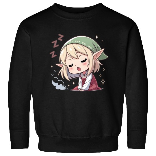 Sleepy Sprite: Cute Elf Napping So Lovingly Sweatshirts