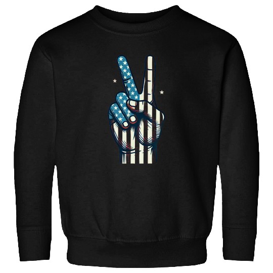 USA Flag Winner Hand Design for freedom day Sweatshirts