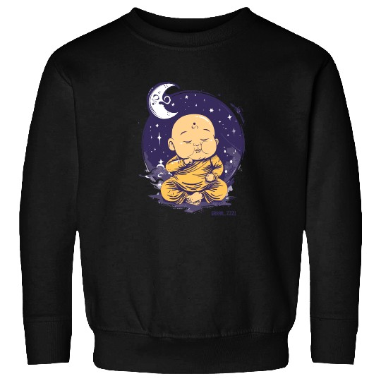 Sleepy Baby Buddha with Moon and Stars Sweatshirts