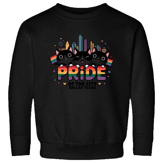 Pride of Dallas City Texas USA Rainbow Flag Sweatshirts