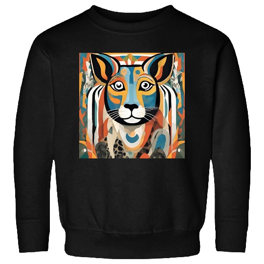 Vibrant Geometric Tiger Artwork Sweatshirts