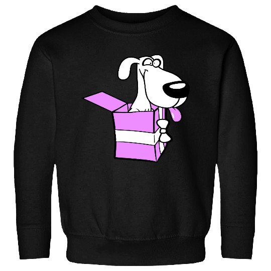 Dog Pet Gift Box Funny Crazy Surprise Fun Puppy Sweatshirts