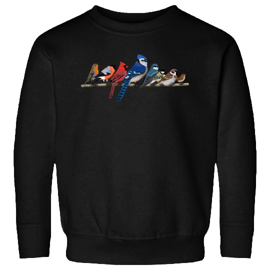 Garden Birds Blue Jay Cardinal Bullfinch Birding Sweatshirts