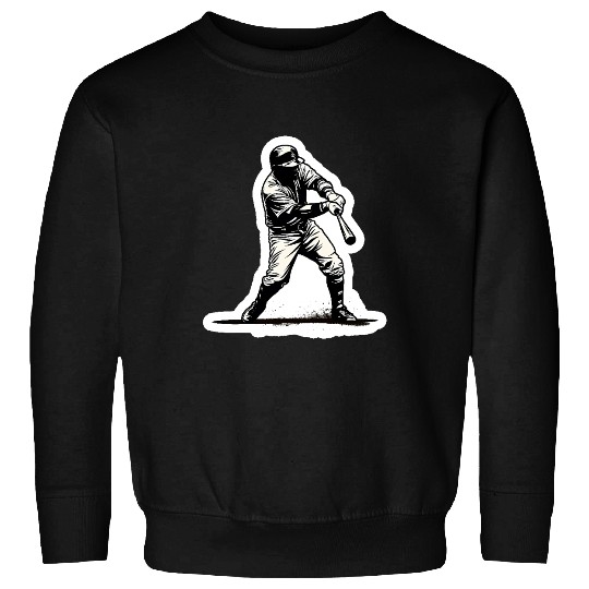 Baseball Player Black And White Sweatshirts