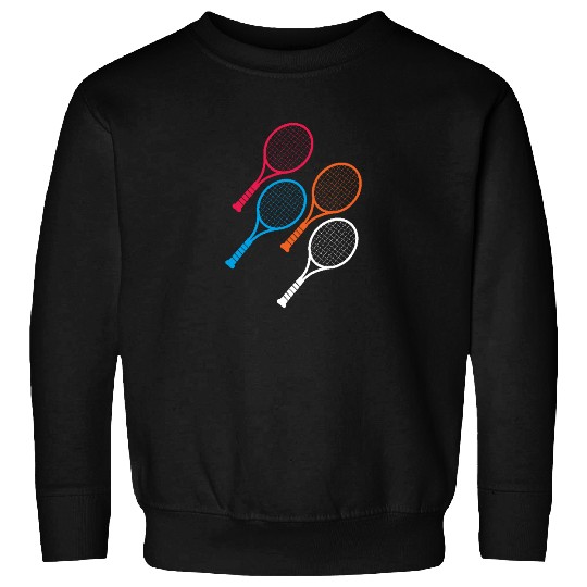 Retro Tennis Rackets Colorful Vibe Sweatshirts