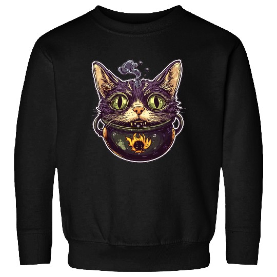 Cat Boiler Cat Witch Halloween Sweatshirts