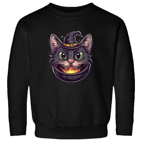 Cat Boiler Cat Witch Halloween Sweatshirts