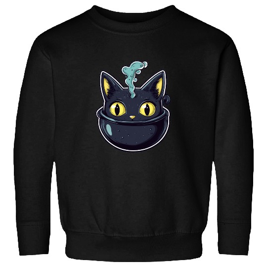 Cat Boiler Cat Witch Halloween Sweatshirts