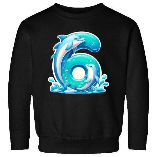 Ocean-Themed Number 6 Kids Design Sweatshirts