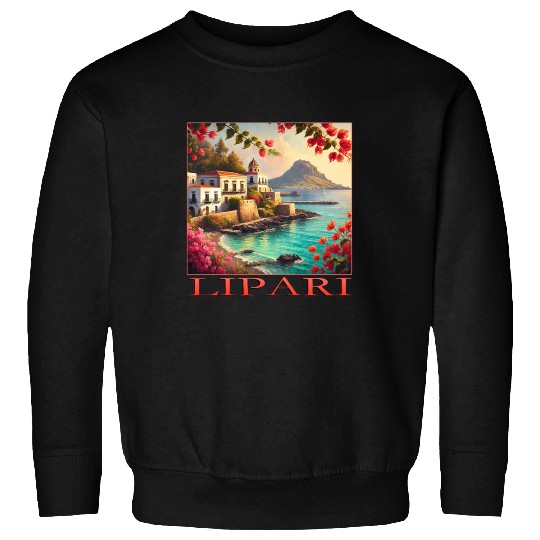 Lipari Volcano Mediterranean Terracotta Vacation Sweatshirts
