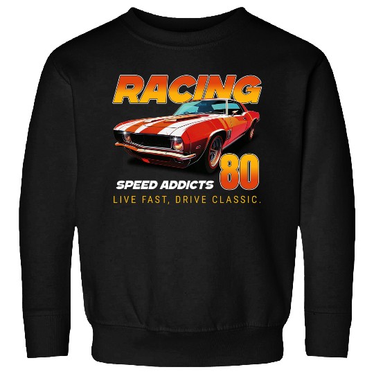 Racing Classic Car Graphic Sweatshirts, Retro Muscle Car