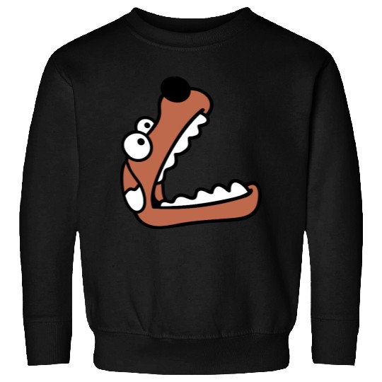 Dog Big Mouth Snout Hunger Looks Up Greedy Eating Sweatshirts