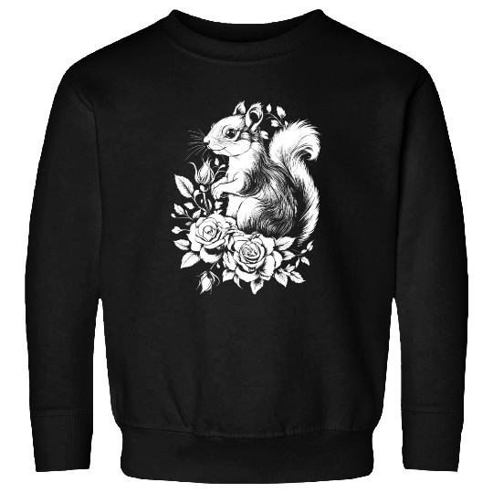 Squirrel Aesthetics Rose Flowers Chipmunk Sweatshirts