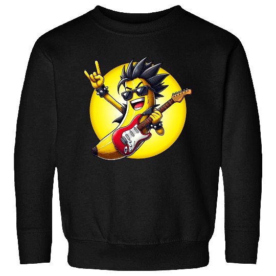 Cool Banana Playing Guitar Sweatshirts