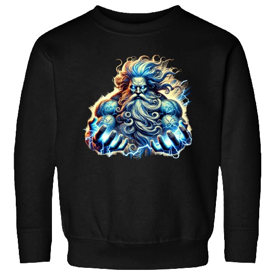 The Greek God Zeus with Lightning Sweatshirts