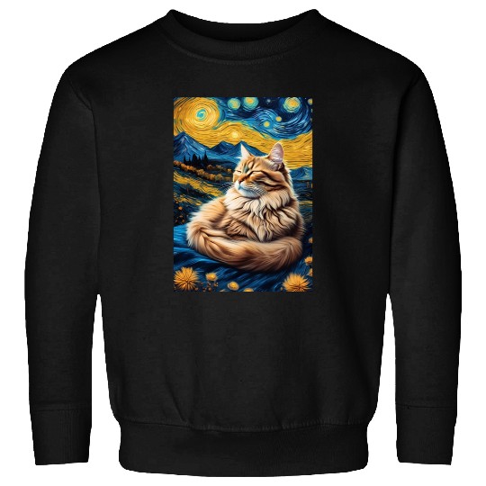 Cat painting red black cat Sweatshirts