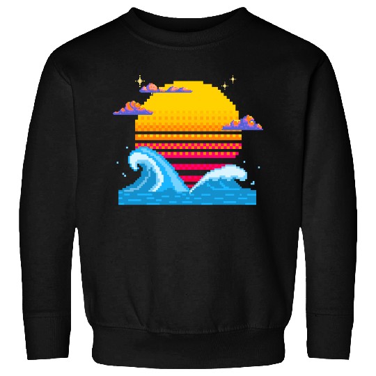 Pixel Sunset Horizon Sweatshirts