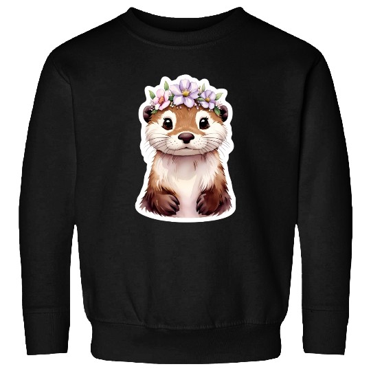 Otter with flowers Sweatshirts
