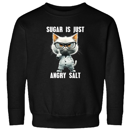 Sugar Is Just Angry Salt Cat Science Meme Sweatshirts