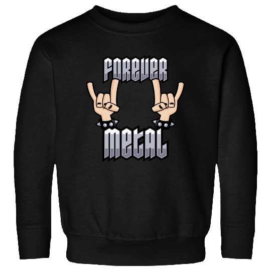 Forever Metal Heavy Metal Devil Horns Hand Gesture Sweatshirts