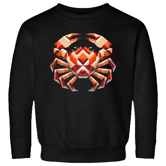 Geometric Crab - Colorful Marine Artwork Sweatshirts