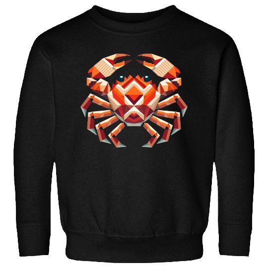 Geometric Crab - Colorful Marine Artwork Sweatshirts