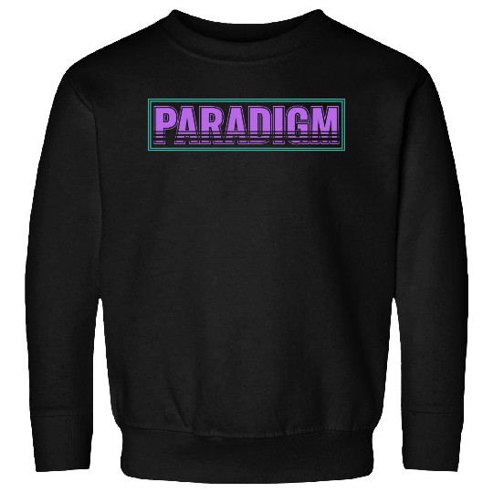 Neon Retro Paradigm Text Design Sweatshirts