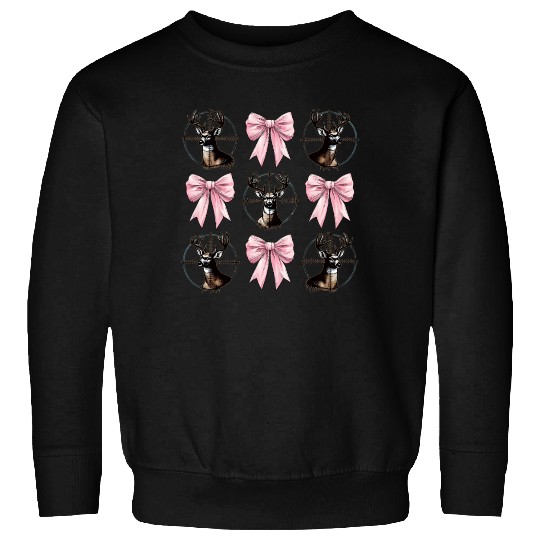 Coquette Bow Deer Hunting Hunter Pink Ribbon Mom Sweatshirts