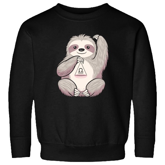 Libra Zodiac Sloth Balancing Symbol Charm Sweatshirts