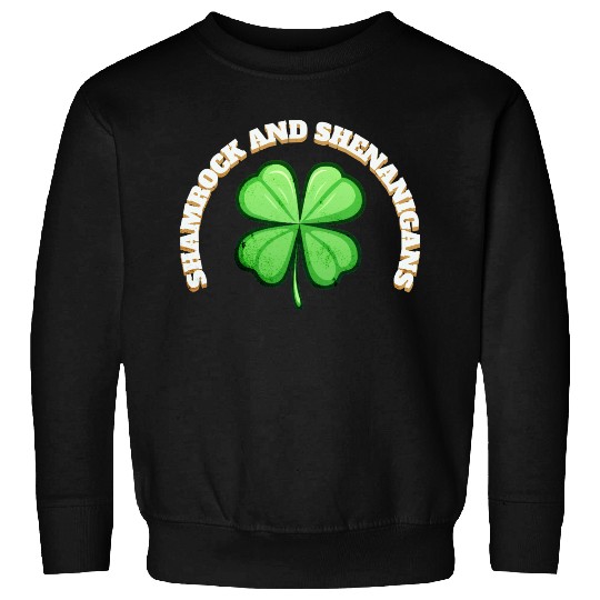 Shamrock and Sheninanigans 4-Leaf Clover Graphic Sweatshirts