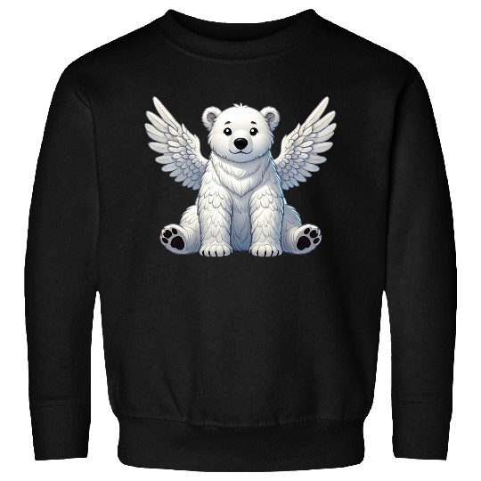 Cute Polar Bear Angel Cartoon Animal Illustration Sweatshirts