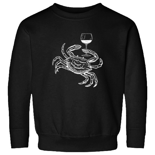 Wine Crab Ocean Lovers Drinking Vacation Cruise Dr Sweatshirts