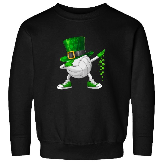 Funny Dabbing Shamrock Volleyball St Patrick's Day Sweatshirts