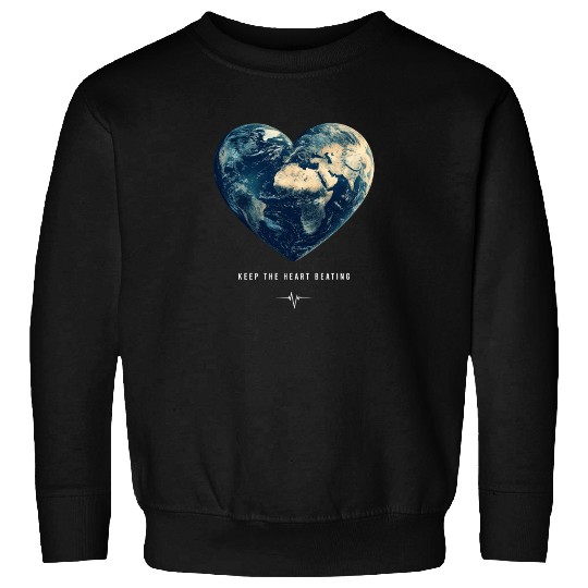 Keep the Heart Beating Earth Day Earth Environment Sweatshirts