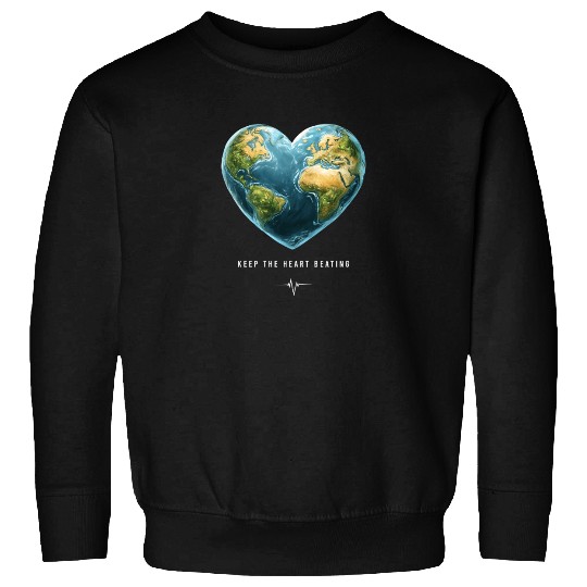 Keep the Heart Beating Environment Earth Day Heart Sweatshirts